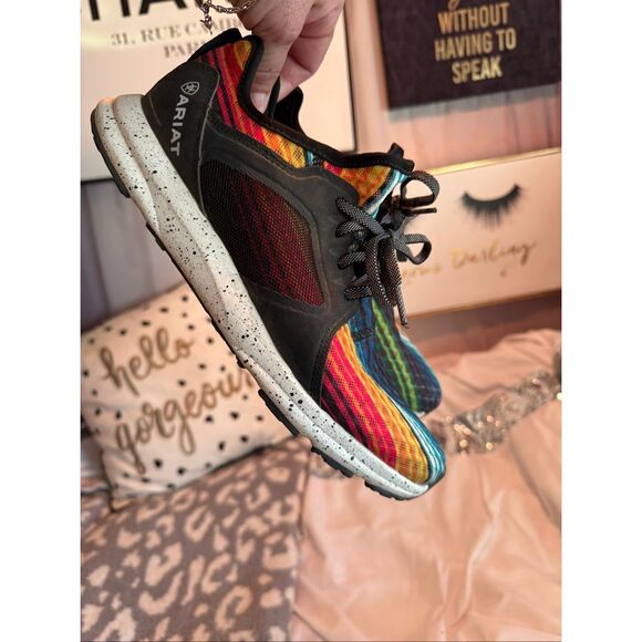 Ariat fuse rainbow stripe lightweight Womens Lace Sneaker 9.5 slip on fashion - Picture 3 of 7